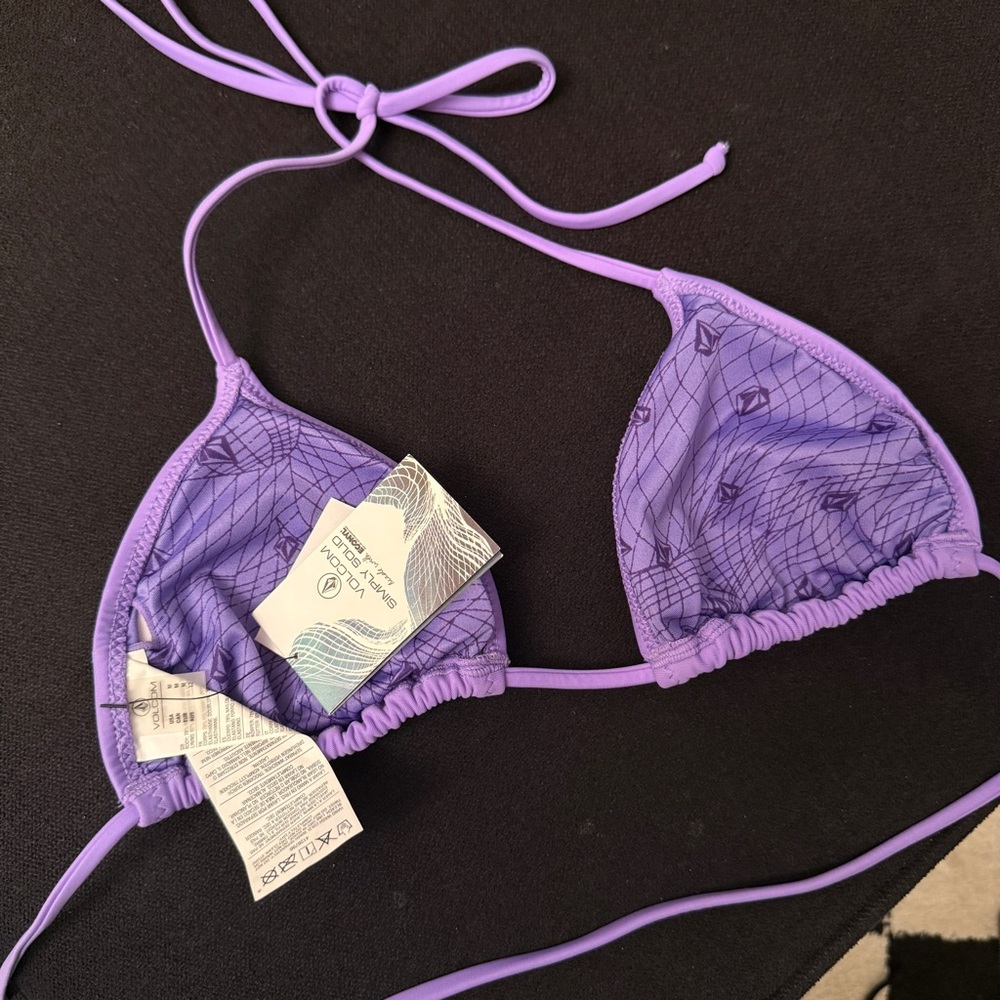 Volcom Lilac Triangle String Bikini Top - Picture 3 of 5